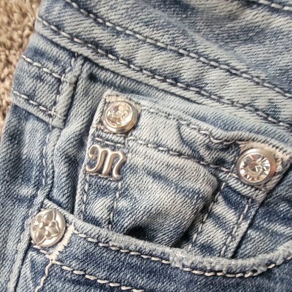 Miss Me Jeans Back Pocket Detailing Size 27 Western Cowgirl Flair - Picture 8 of 10